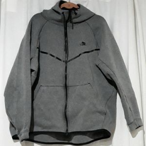 Mens Nike Full Zip Hooded Sweatshirt Gray